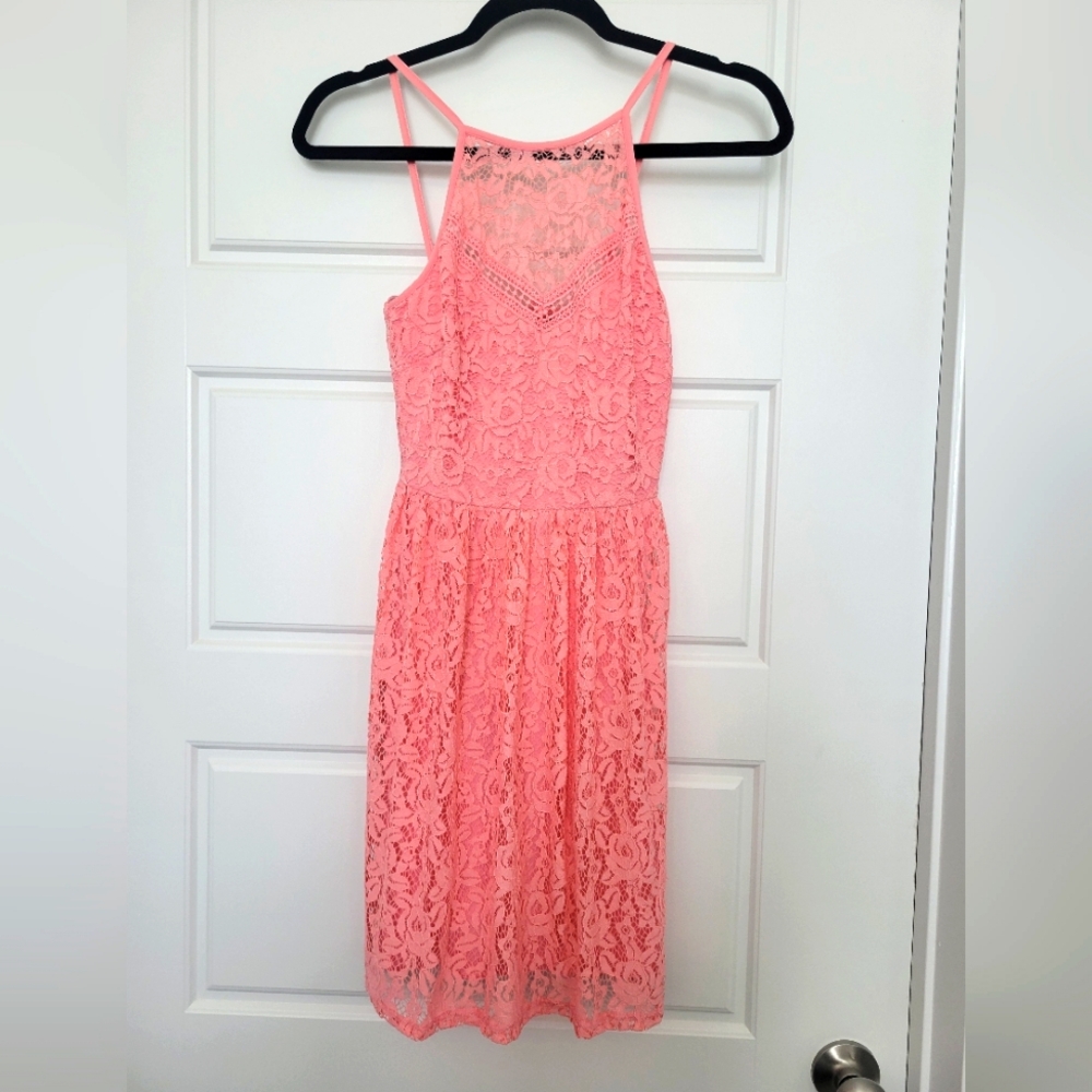 City Studio, Size 3, light pink, lacr short dress